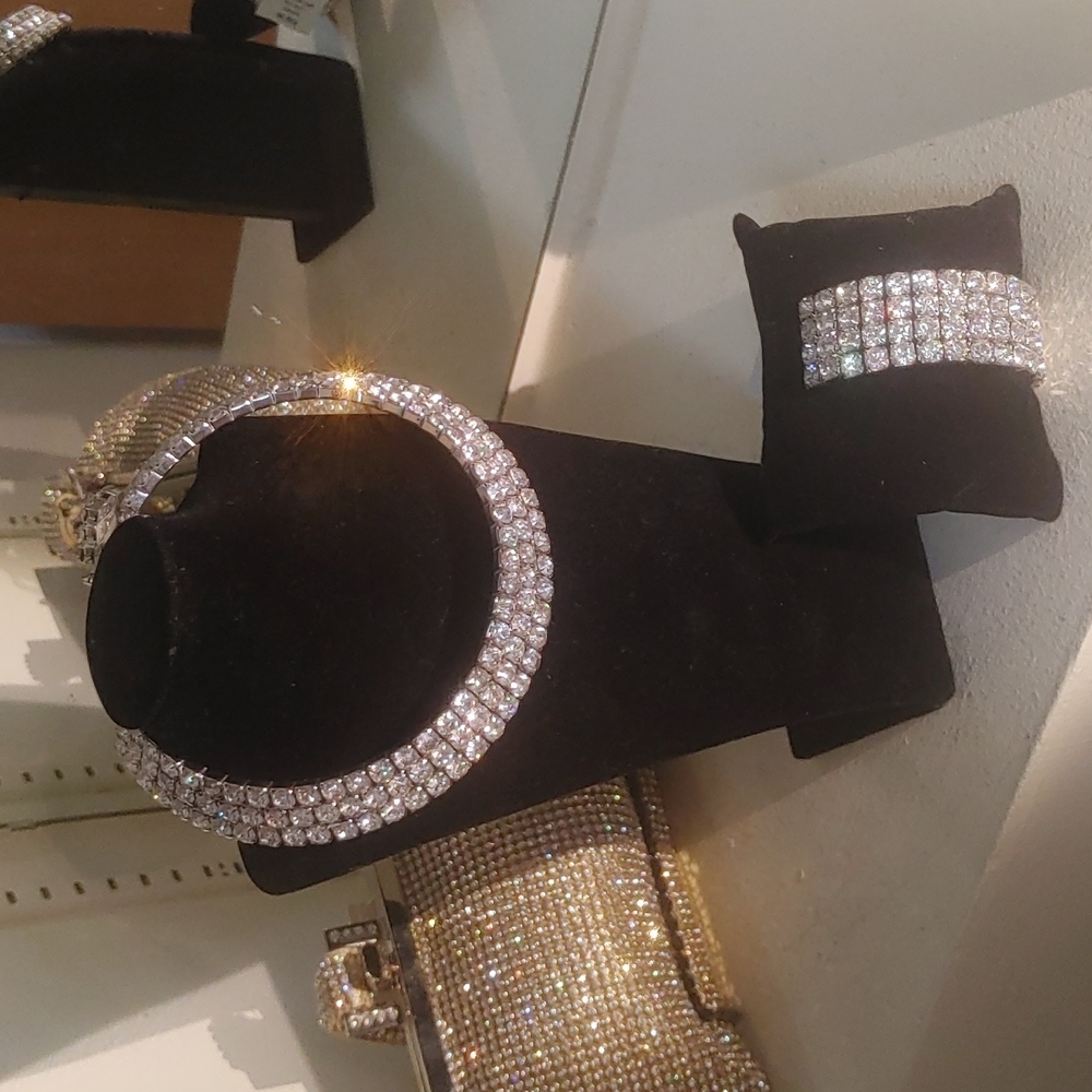 3 piece Rhinestone Choker Set